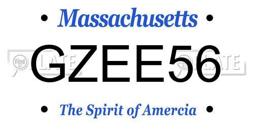 GZEE56 Massachusetts License Plate