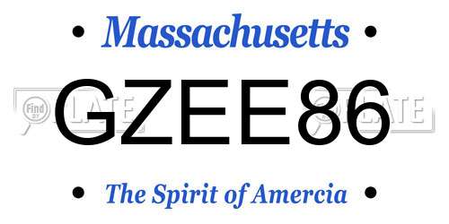 GZEE86 Massachusetts License Plate