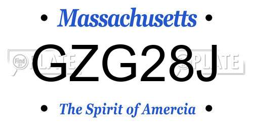 GZG28J Massachusetts License Plate