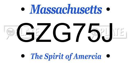 GZG75J Massachusetts License Plate