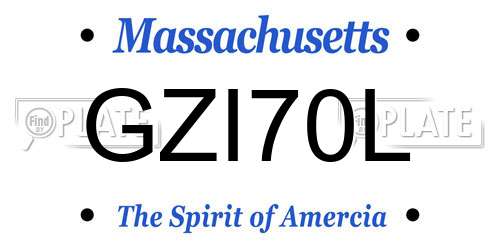 GZI70L Massachusetts License Plate