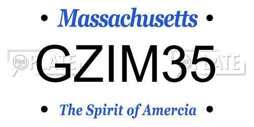 GZIM35 Massachusetts License Plate