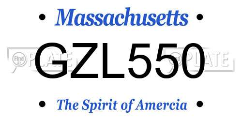 GZL550 Massachusetts License Plate