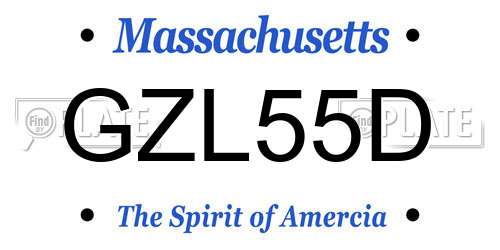 GZL55D Massachusetts License Plate