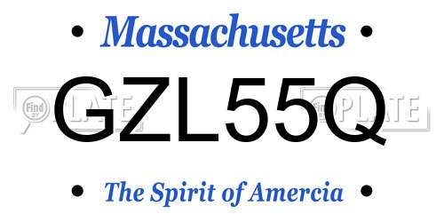 GZL55Q Massachusetts License Plate