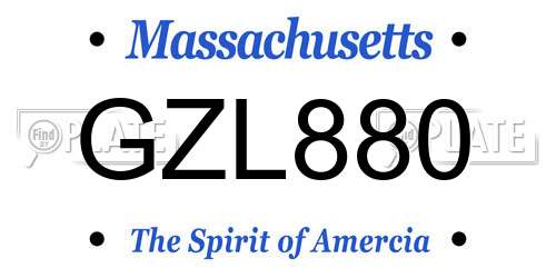 GZL880 Massachusetts License Plate
