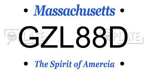 GZL88D Massachusetts License Plate