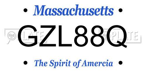 GZL88Q Massachusetts License Plate