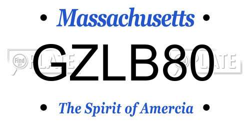 GZLB80 Massachusetts License Plate