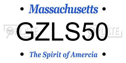 GZLS50 Massachusetts License Plate