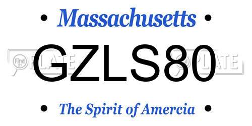 GZLS80 Massachusetts License Plate