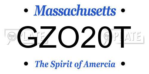 GZO20T Massachusetts License Plate
