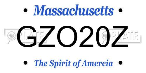 GZO20Z Massachusetts License Plate