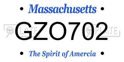 GZO702 Massachusetts License Plate