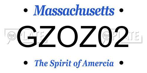 GZOZ02 Massachusetts License Plate