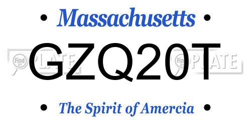 GZQ20T Massachusetts License Plate