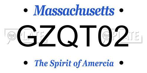 GZQT02 Massachusetts License Plate