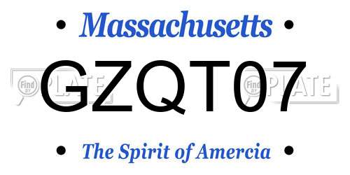 GZQT07 Massachusetts License Plate