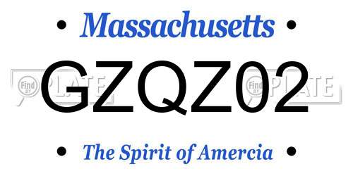 GZQZ02 Massachusetts License Plate
