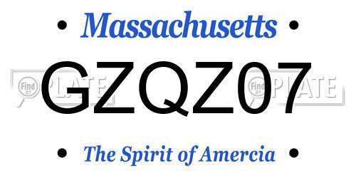 GZQZ07 Massachusetts License Plate