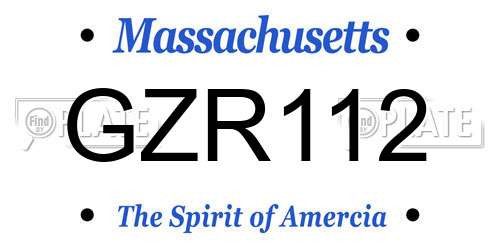 GZR112 Massachusetts License Plate