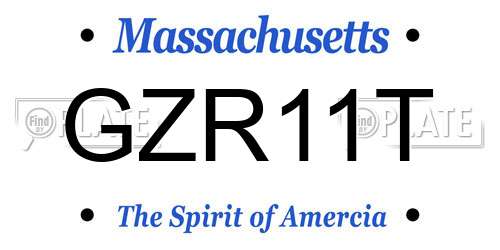 GZR11T Massachusetts License Plate