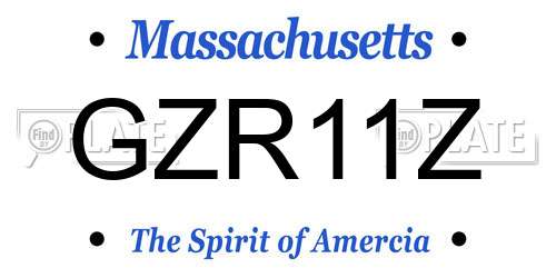 GZR11Z Massachusetts License Plate