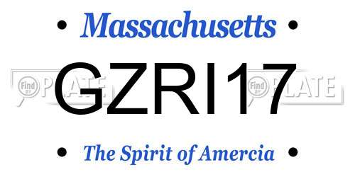 GZRI17 Massachusetts License Plate