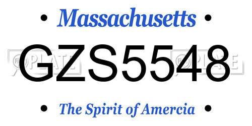GZS5548 Massachusetts License Plate