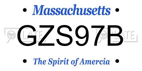 GZS97B Massachusetts License Plate