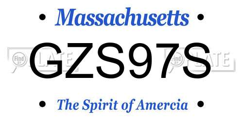 GZS97S Massachusetts License Plate