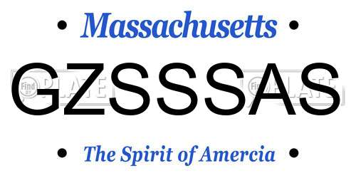 GZSSSAS Massachusetts License Plate
