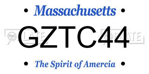 GZTC44 Massachusetts License Plate