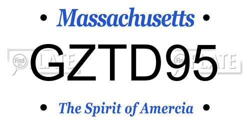 GZTD95 Massachusetts License Plate