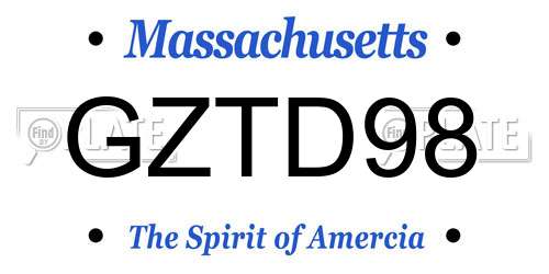 GZTD98 Massachusetts License Plate