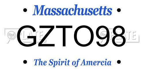 GZTO98 Massachusetts License Plate