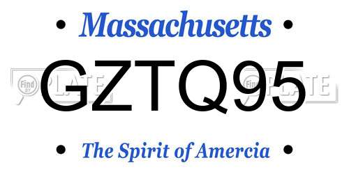 GZTQ95 Massachusetts License Plate