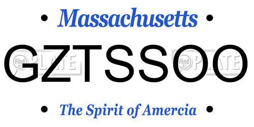 GZTSSOO Massachusetts License Plate