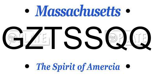 GZTSSQQ Massachusetts License Plate
