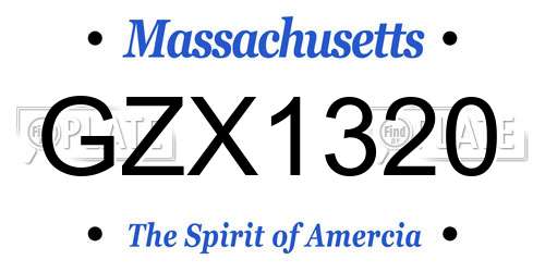 GZX1320 Massachusetts License Plate