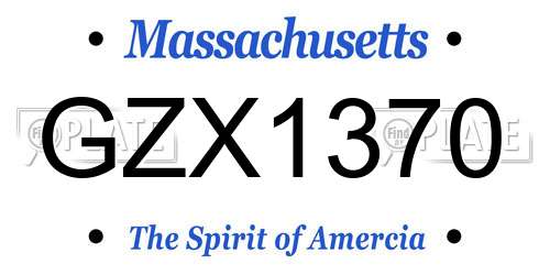 GZX1370 Massachusetts License Plate