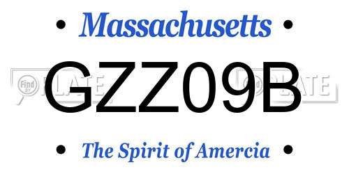 GZZ09B Massachusetts License Plate