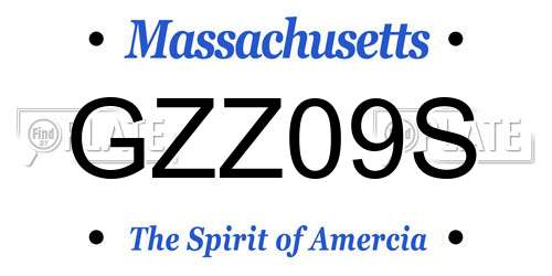 GZZ09S Massachusetts License Plate
