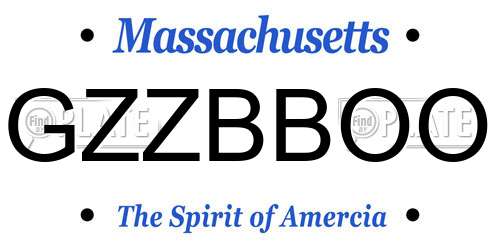 GZZBBOO Massachusetts License Plate