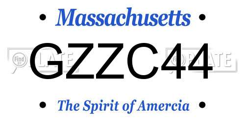 GZZC44 Massachusetts License Plate