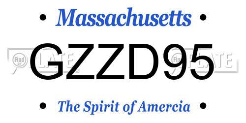 GZZD95 Massachusetts License Plate