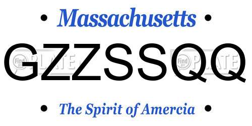 GZZSSQQ Massachusetts License Plate