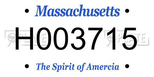 H003715 Massachusetts License Plate