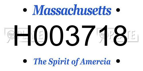 H003718 Massachusetts License Plate