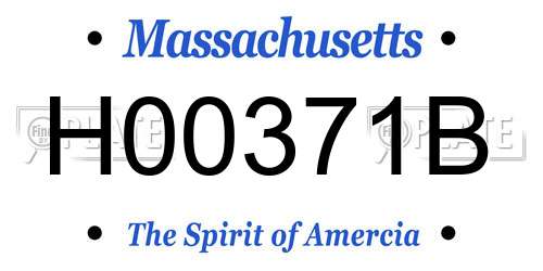 H00371B Massachusetts License Plate